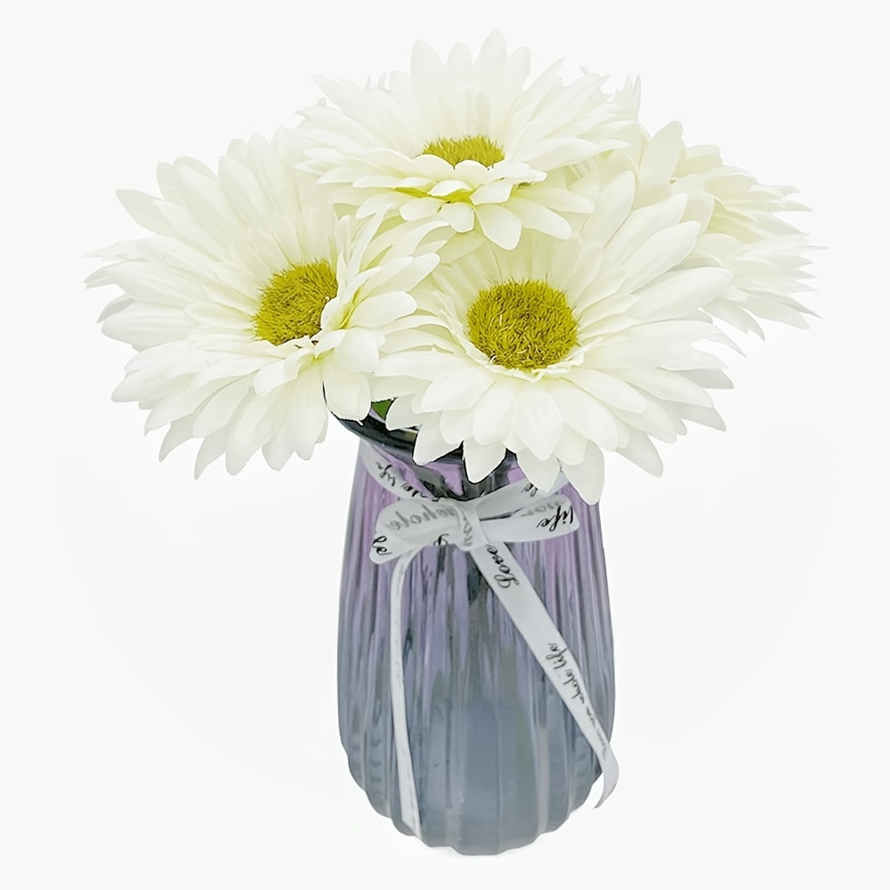 Set de 12 Flor artificiales de margaritas blancas, Ø7x36 cm — Qechic