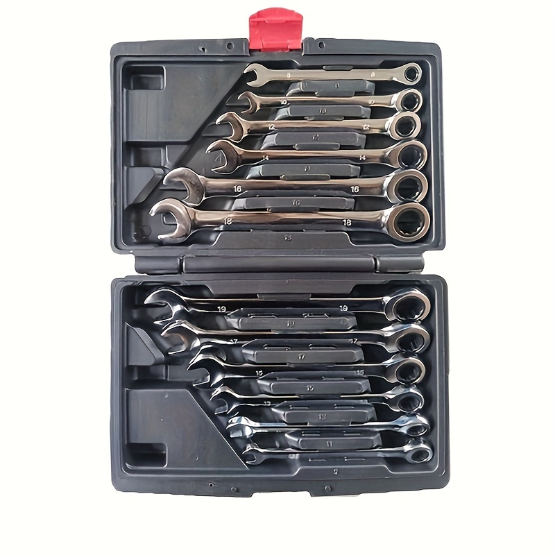 6/12pcs Dual-use Ratchet Head Quick Wrench Set Opened Ring Combo Spanner  Household CarRepair Metric Hand Tools 72-Tooth Imperial Size (Engraved With  C