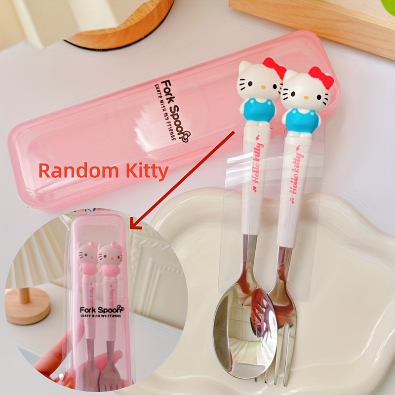 Sanrio Hello Kitty Kids Learning Chopsticks and Spoon Set with Case