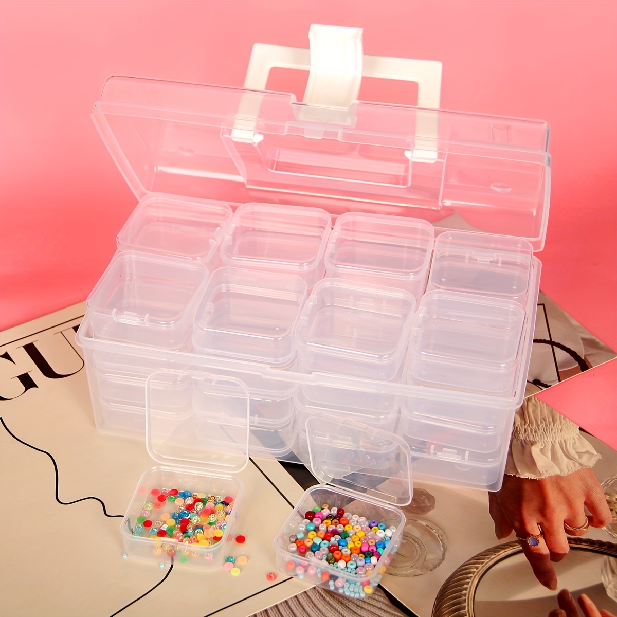 Clear Plastic Storage Box Organizer Box Jewelry Beads Nail - Temu