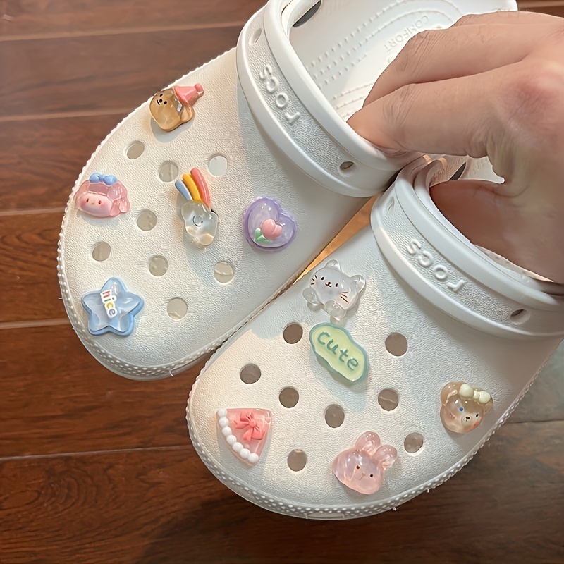Shoe Charms for Crocs DIY Cute 3D Bear Chain Detachable Decoration Buckle  for Croc Shoe Charm Accessories Kids Party Girls Gift