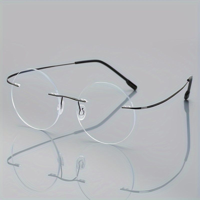 Oval Rimless Clear Lens Computer Glasses Titanium Bendable - Temu