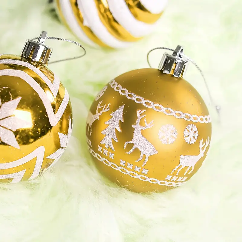 Christmas Ball Christmas Tree Decorations Set White And Gold - Temu