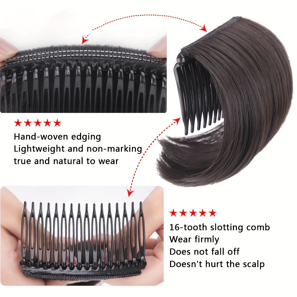 Brown Hair Fluffy Pad With Comb Short Hair Extensions