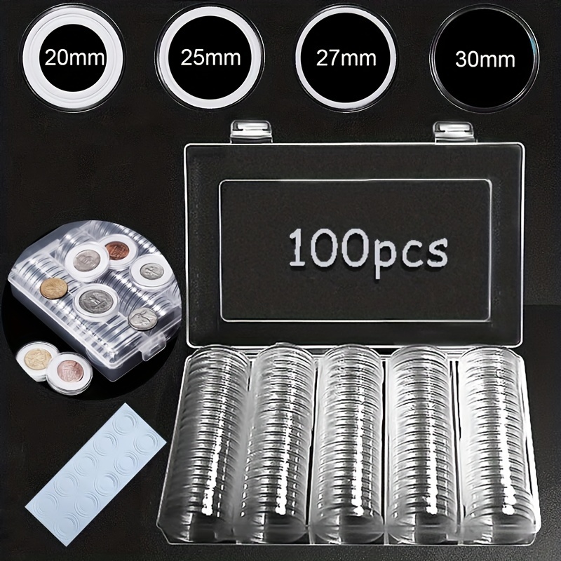 CM Coin Case Fits 30 Coin Holder Capsules for Silver Dollar, Silver Eagle  Coin Collection Supplies Coin Storage Box up to 52mm Case Only 