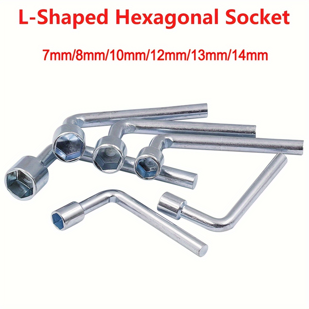 7/8/10/12/13/14mm L-shaped Socket Wrench Hexagonal Wrench Multi Triangle Wrench Mini Socket Wrench Hand Maintenance Tool