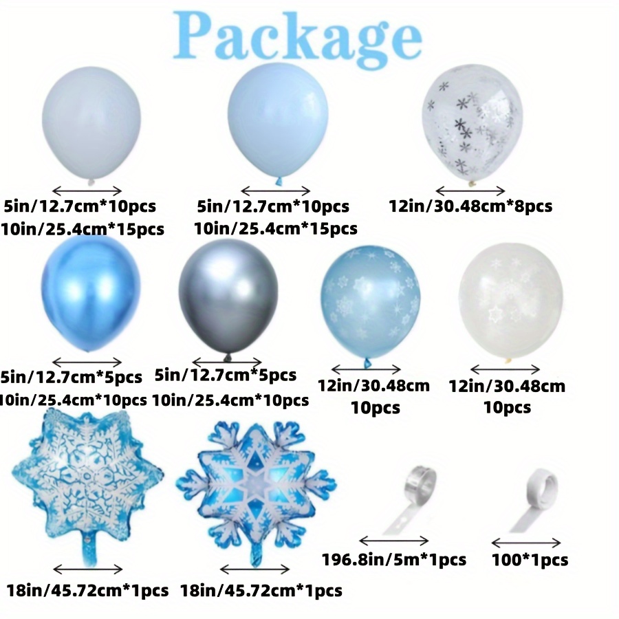 Snowflake Balloon Garland Arch Kit Winter Wonderland Party Decorations