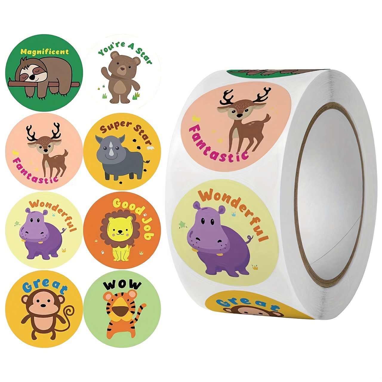 100-500pcs Creative Animals Sticker Encouragement Labels Reward Sticker for  School Teacher Kids Motivational Stationery sticker - AliExpress