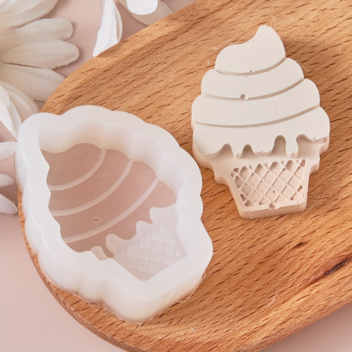 Ice Cream Cone Silicone Mold, 3d Fondant Mold For Diy Pudding Chocolate  Candy Desserts Gummy Handmade Soap Aromatherapy Candle Plaster Polymer Clay  Ice Cube, Bakeware, Cake Decorating Supplies, Baking Supplies, Kitchen  Items 