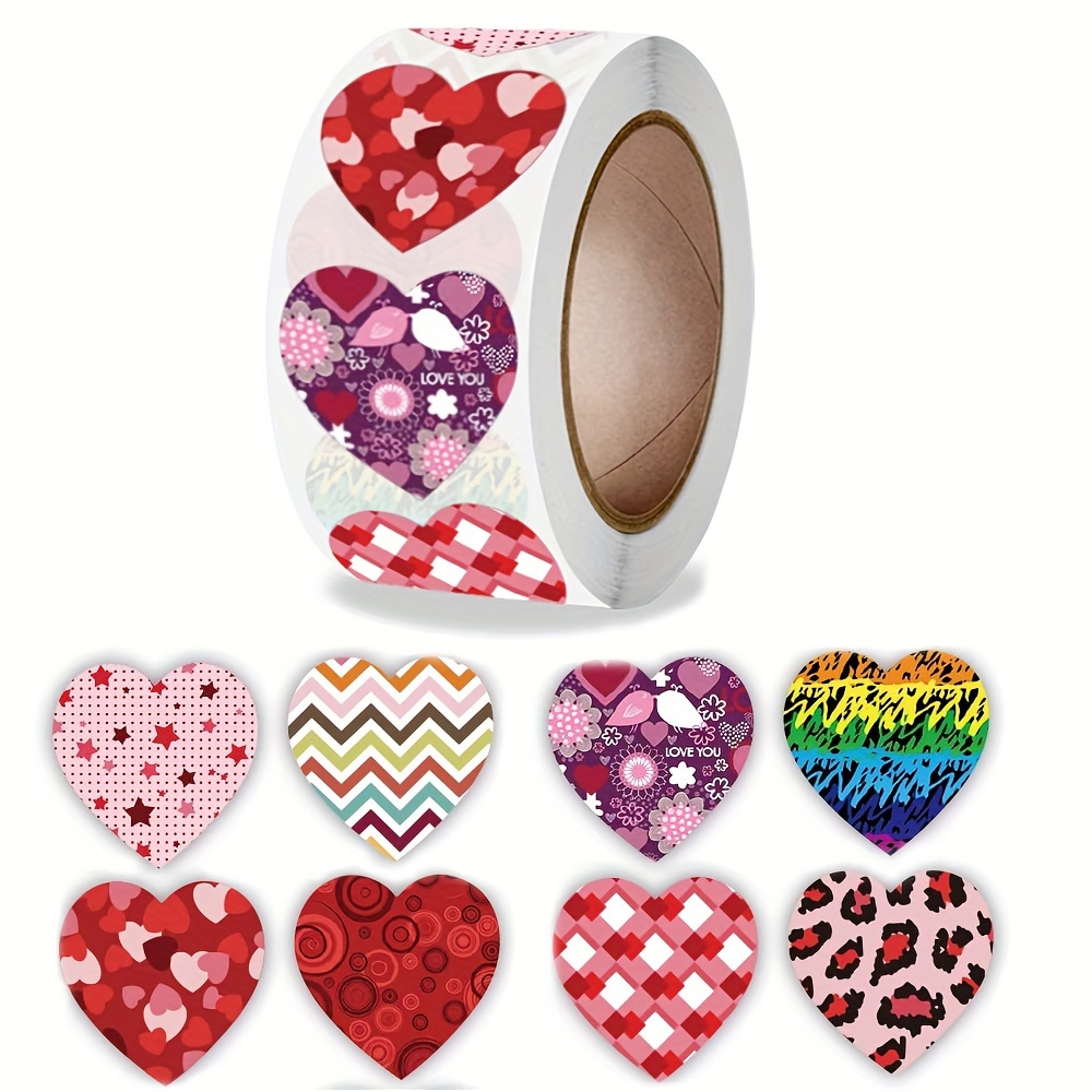  500pcs Glitter Heart Stickers for Envelopes
