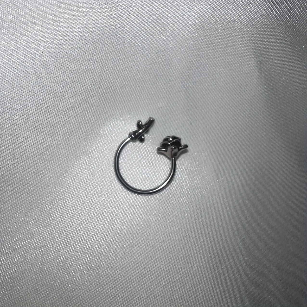 Rose Flower Branch Lip Ring