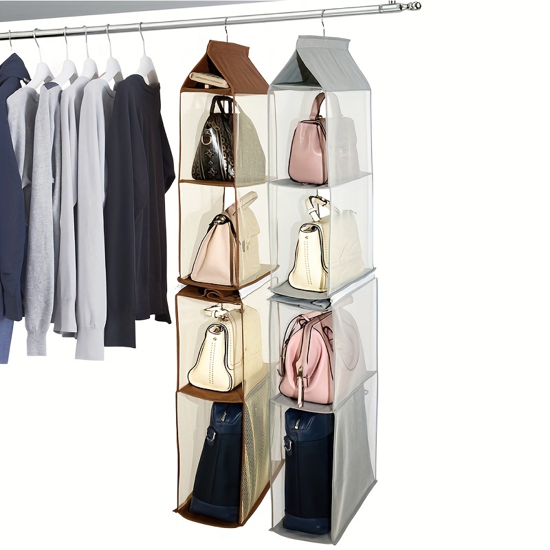 Detachable Hanging Handbag Purse Organizer for Closet, Purse Bag Storage  Holder for Wardrobe Closet with 4 Shelves Space Saving Purse Organizers