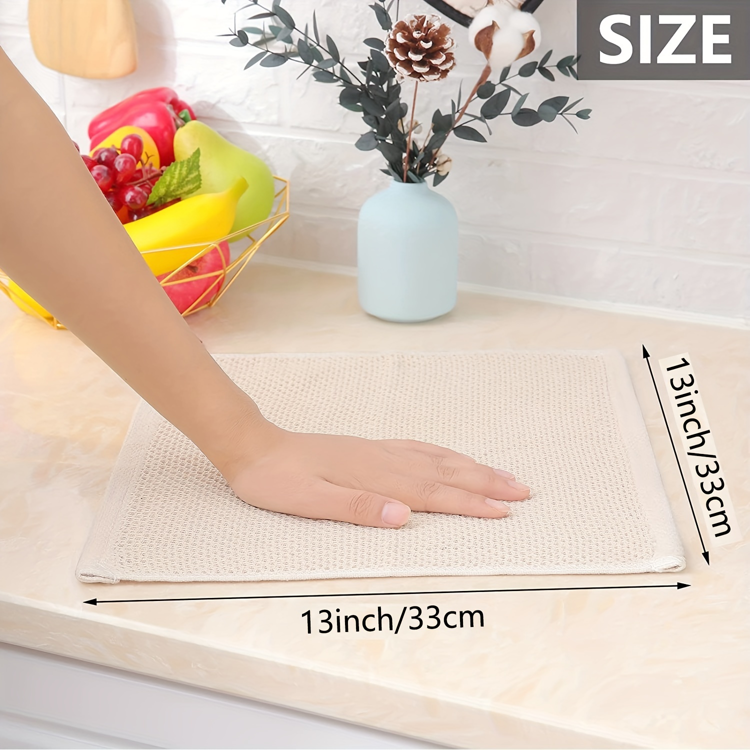 6pcs Soft Absorbent Dish Towels Washclothes Quick Drying Dish Rags