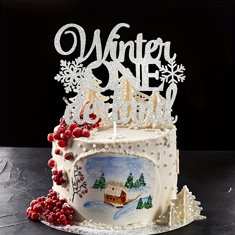 Slivery Winter Onederland Cake Topper Snowflake Cake Topper - Temu