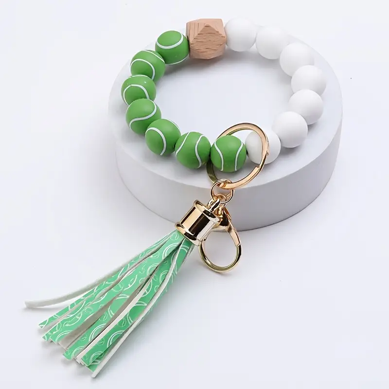 Edible Grade Silicone Beads Hand String Bangle Keychain - Temu
