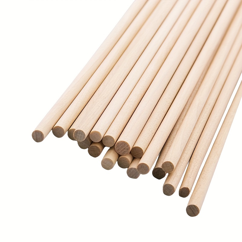 20PCS Wood Craft Pin Nail Rod Wooden Stick, 30cm X 5mm Natural Wood Stick  Wood Pin Rod For Use In Crafts And DIY (12 Inch)