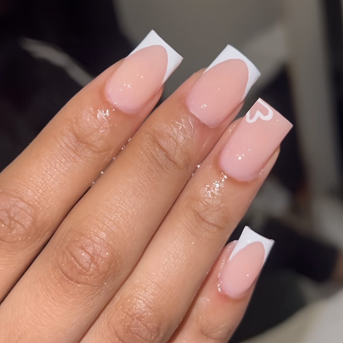 Temu French Chic Jelly Fake Nails Removable Fake Nail Patch Gel