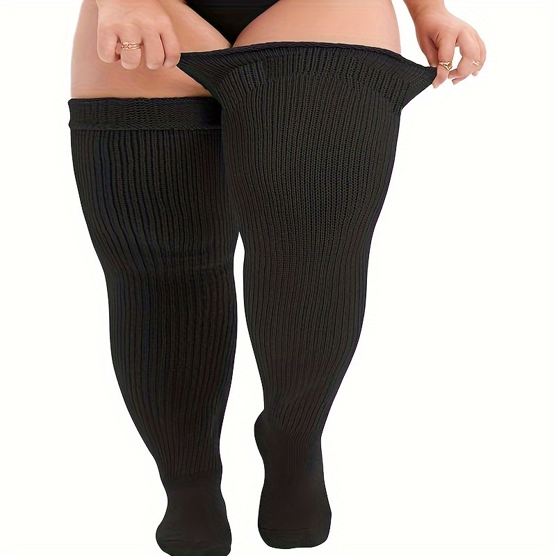 1 par de medias blancas para mujer, medias por encima de la rodilla, medias  blancas hasta el muslo, medias hasta la rodilla, medias de algodón con