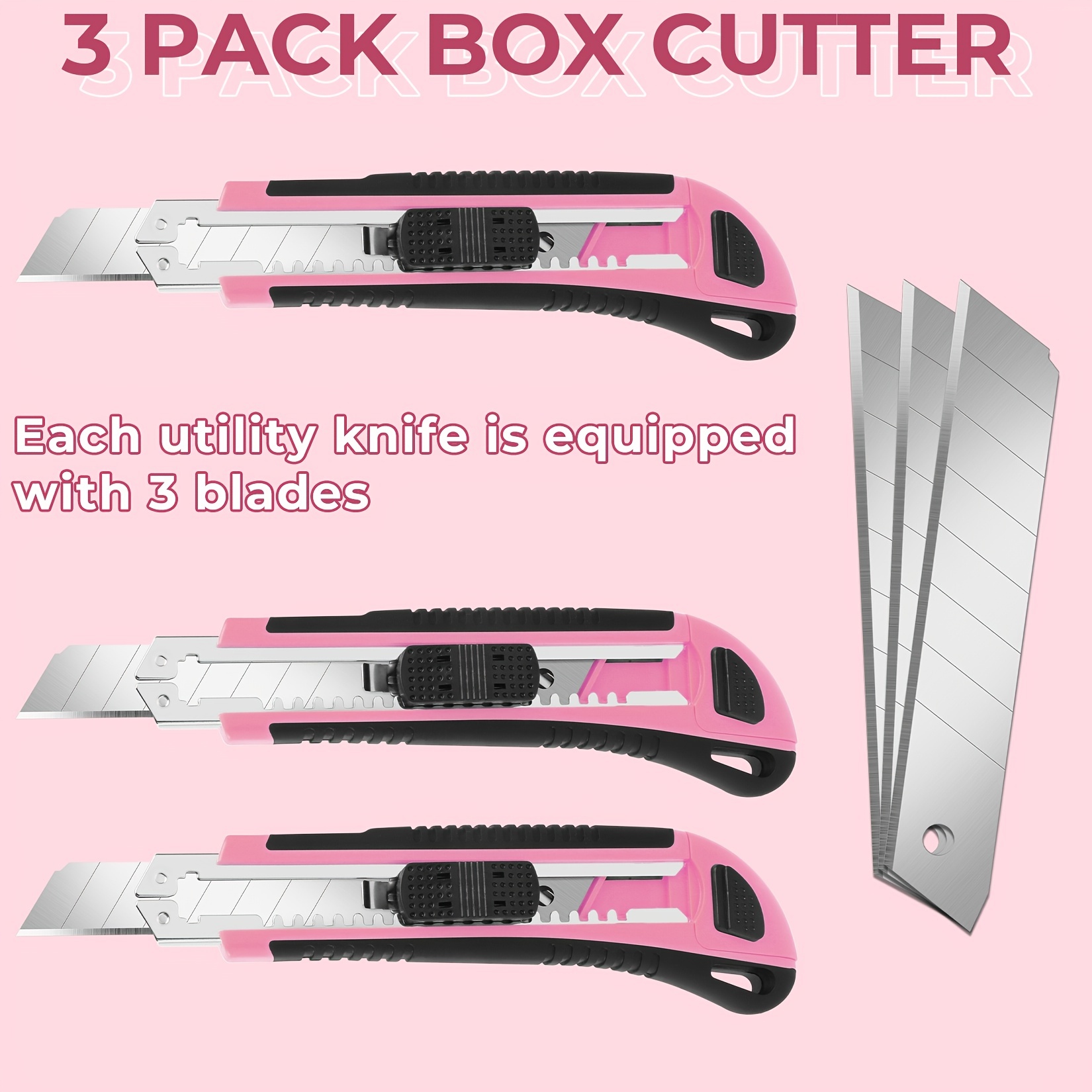 Box Cutter Retractable - 1 Pack Box Cutter With 10 SK5 Blades - Quick  Change Blade Utility Knife - Comfortable Ergonomic Handle Box Knife Box  Opener 