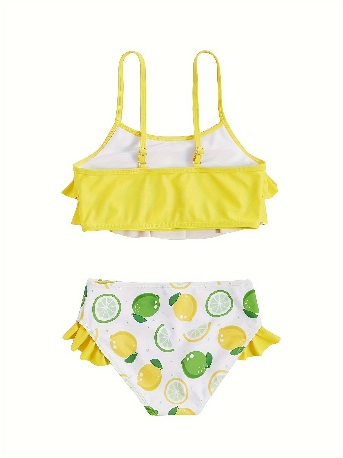 Girls Fresh Lemon Bikini Swimsuit Adjustable Sling Bikini - Temu