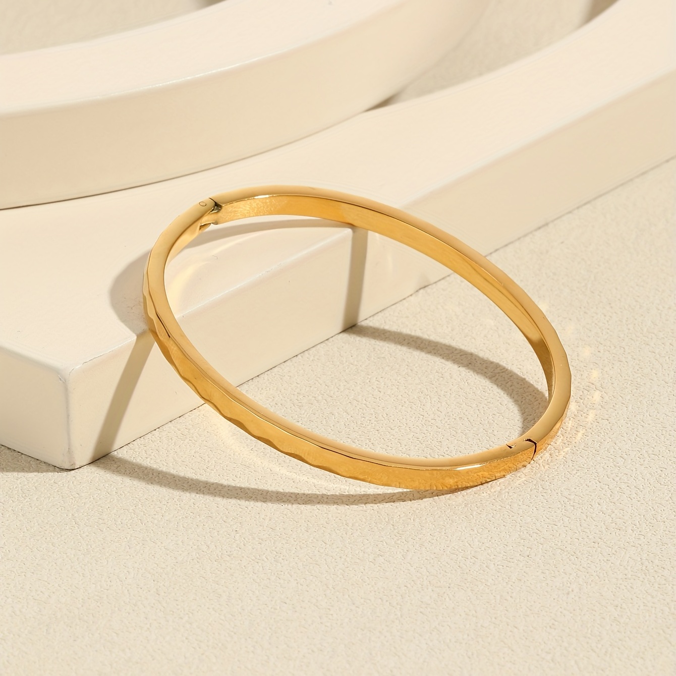 Stylish Ripple Plain Titanium Steel Bracelet