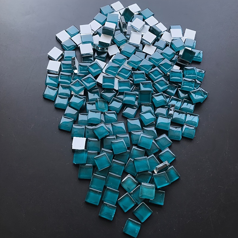 Navy Blue Of Diy Puzzle Colored Crystal Glass Mosaic Square - Temu