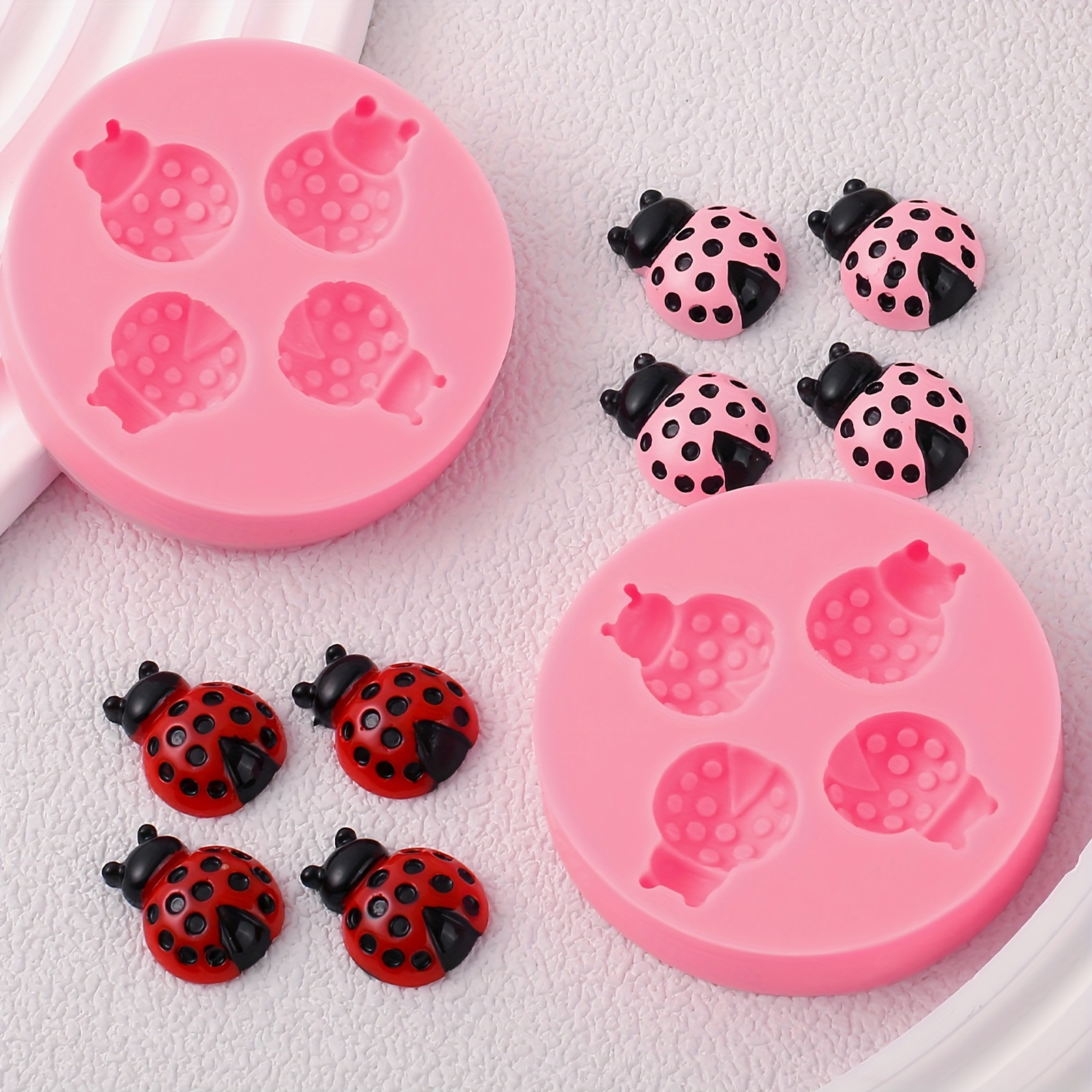 Image of Mini Cake Decoration Fondant Mold 2pcs, Insect Chocolate Silicone Molds, For Cake Decoration, Cupcake Toppers, Candy, Dough, Flower Paste, Marzipan, , Butter, Resin Pendants, Clay