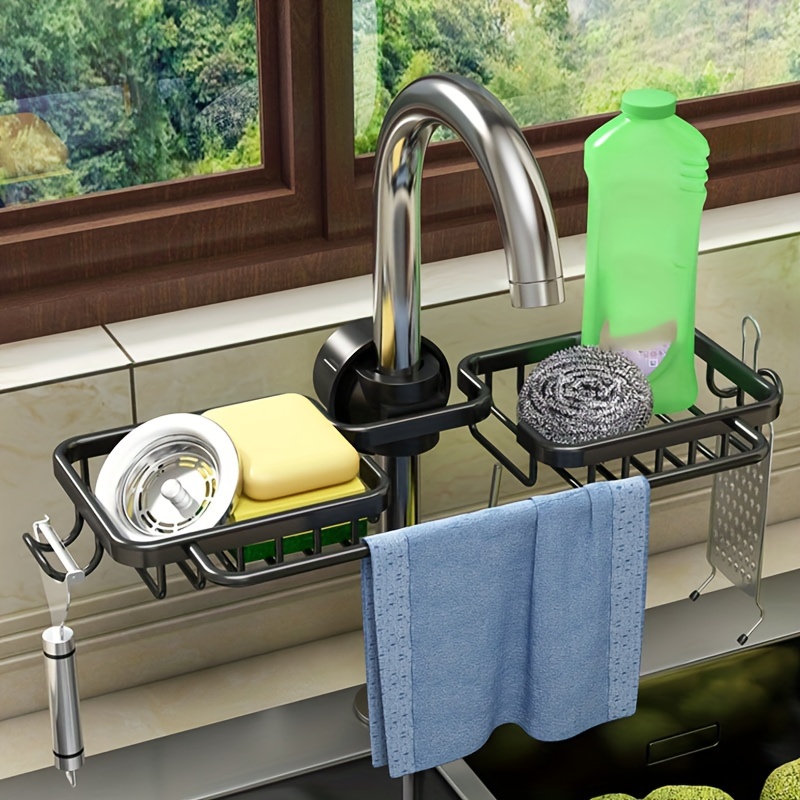 Kitchen Faucet Rack Sponge Holder Sink Caddy - Temu