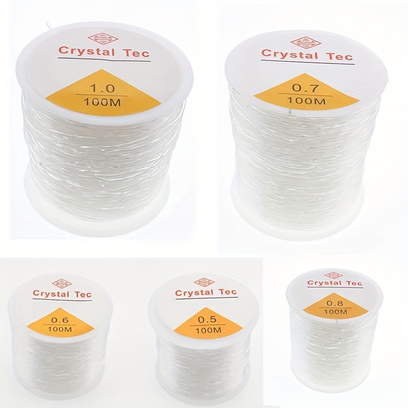 3 Pcs Crystal Elastic String For Bracelets 3 Size Clear White Stretchy Bead  Cord String For DIY Bracelet,Beading, Jewelry Making(0.5mm, 0.8mm, 1mm)