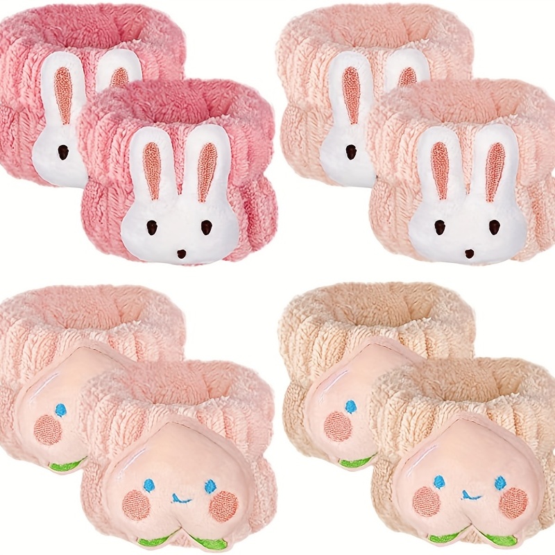 8 Pcs Cartoon Wrist Wash Towels Face Spa Wristbands
