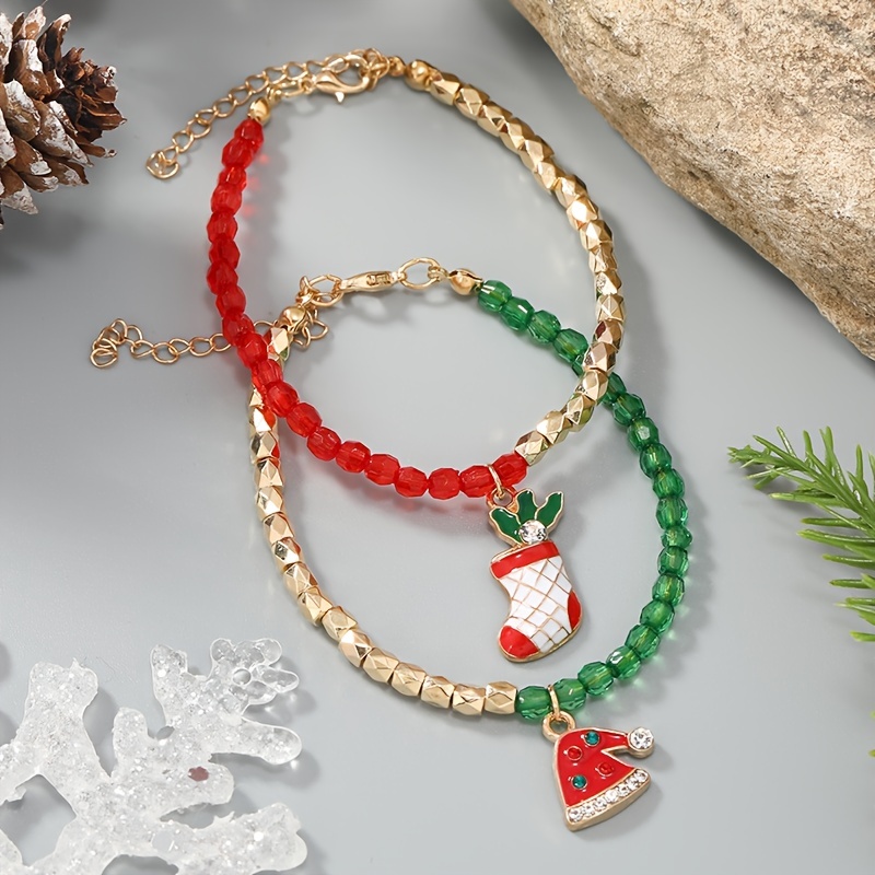 3pcs/Set Stylish And Personalized Elastic Cord Beaded Bracelets With Hollow  Out Design Tree Pendant, Love & English Character Plate Charm, Adjustable,  For Women, Christmas Gift, With Commemorative Meaning