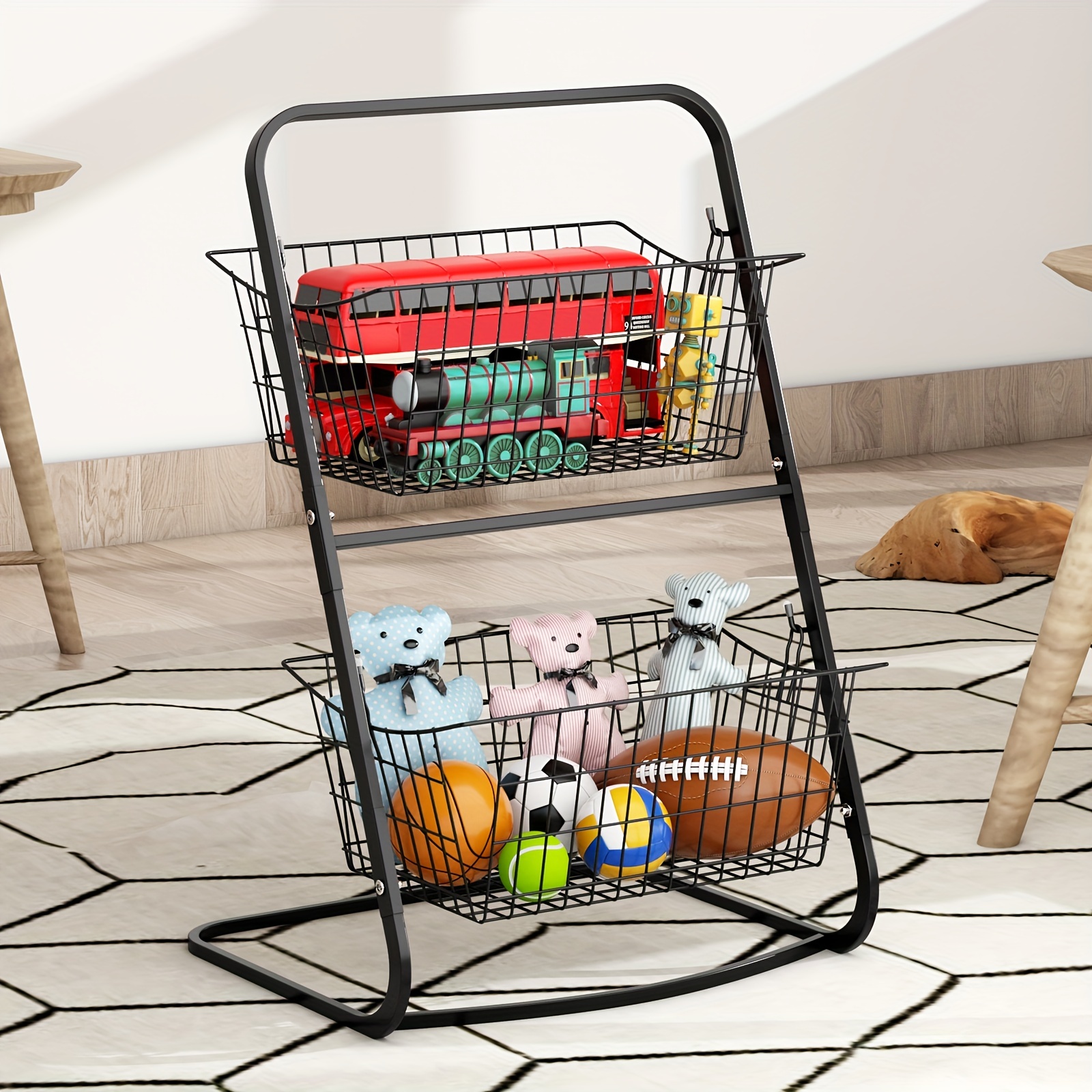 Smart Design | 2 Tier Stackable Pull Out Baskets