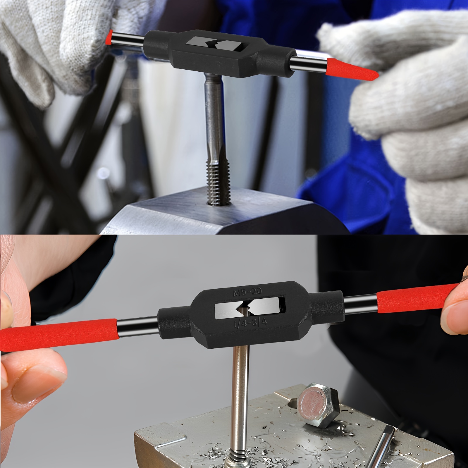 Kit de clé à taraud réglable 6 pièces à roulement en acier à insérer  tarauds à vis avec outil de matériel de taraud à main métrique pour  taraudage de