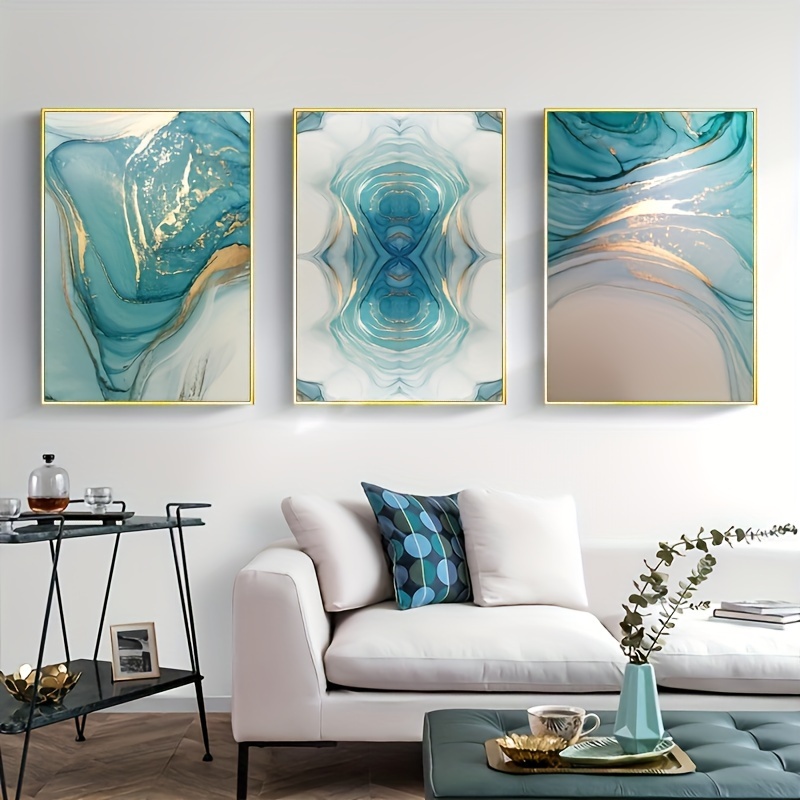 Abstract Wall Decor (Sea Green & Gold)