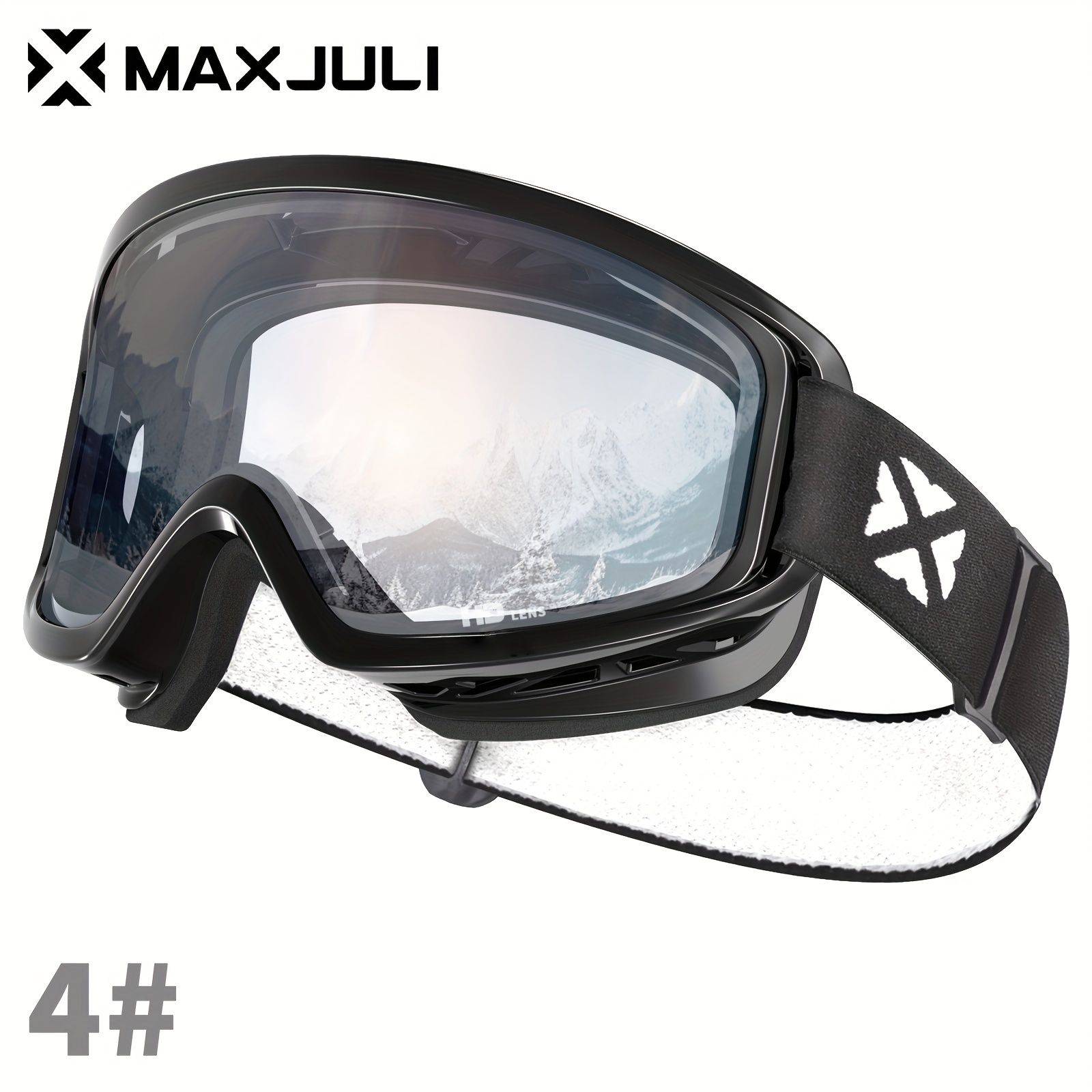 AVAWAY Gafas de esquí para mujer, gafas de snowboard para hombre,  protección ocular OTG sin marco, lentes desmontables para snowboard