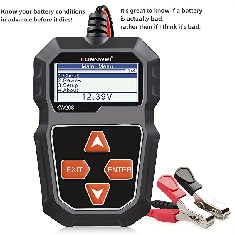 E8188 12V Car Battery Tester, 100-2000 CCA Automotive Alternator Tester  Digital Auto Battery Analyzer Charging Cranking System Tester for Car SUV