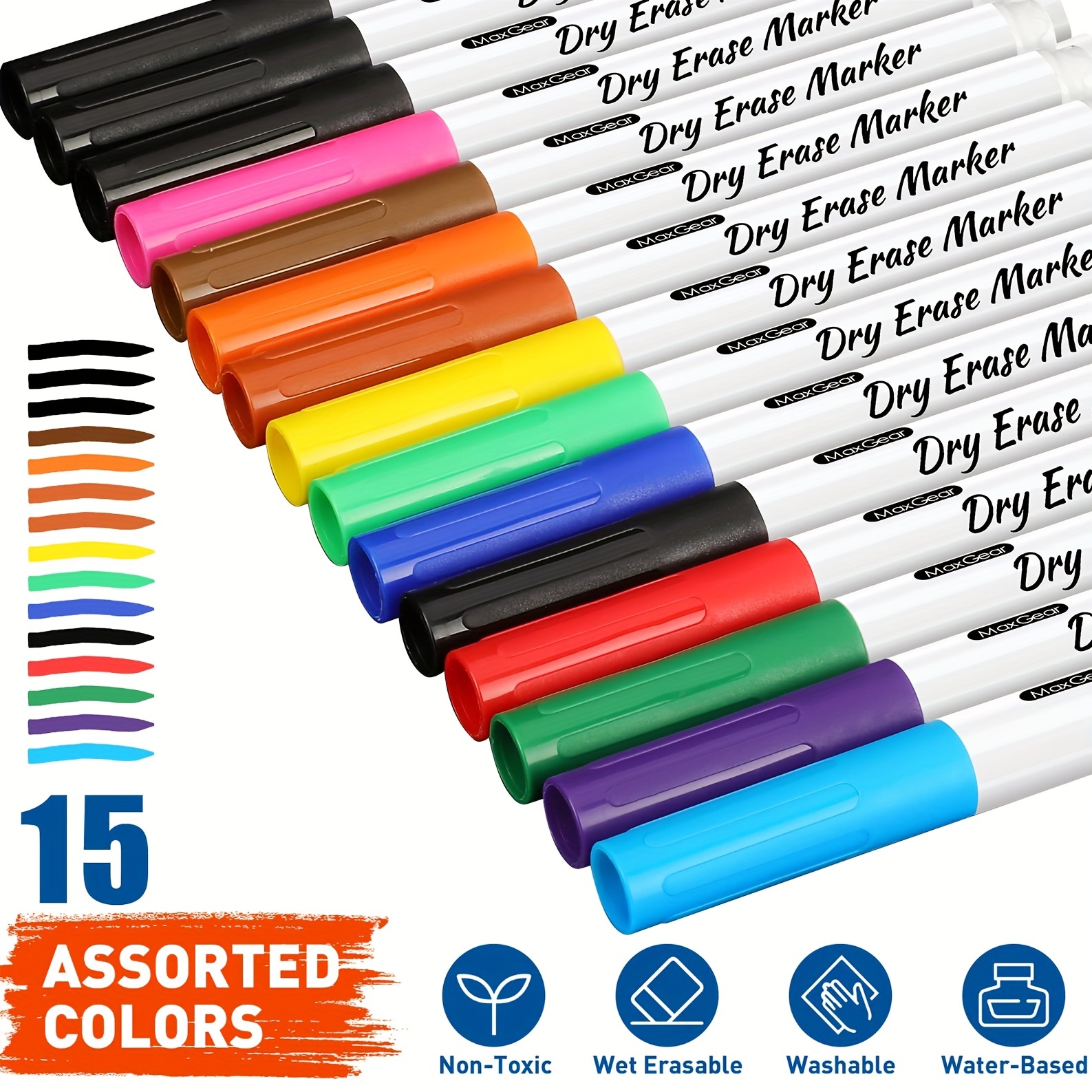 12 Colors White Board Markers Dry Erase Marker With Eraser Low Odor  Whiteboard Markers Thin Dry Erase Markers For Kids Teachers Office School  Supplies, Shop On Temu And start Saving