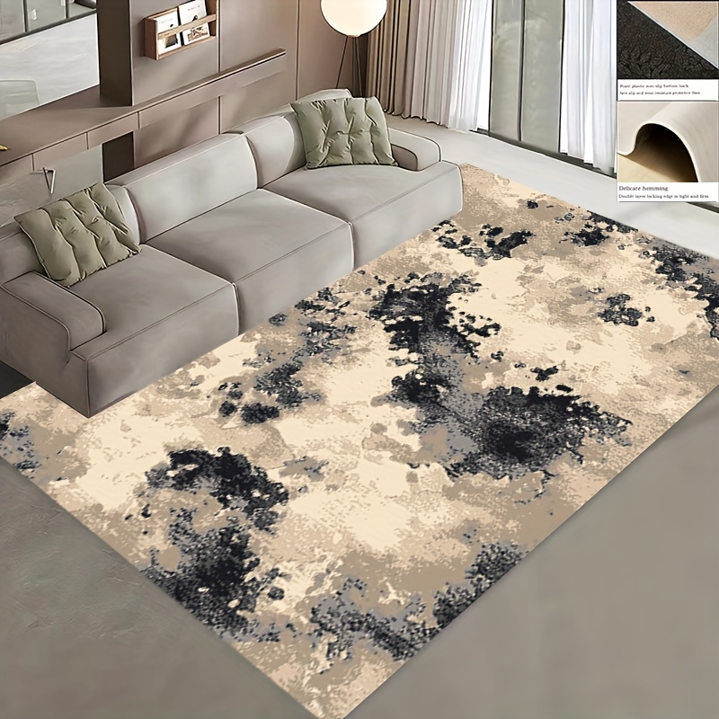 Non slip Dark Grey Abstract Area Rug Retro Modern Low pile - Temu