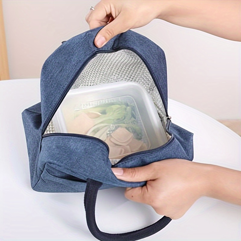 Minimalist Solid Color Insulated Lunch Bag Lightweight - Temu