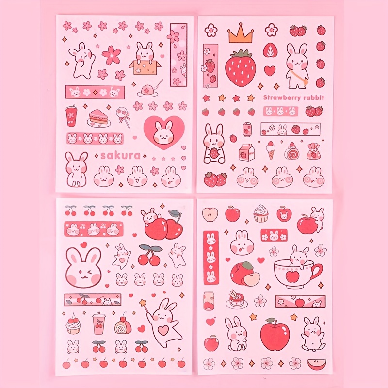 Cute Rabbit Daily Kawaii Decoration Stickers Planner - Temu