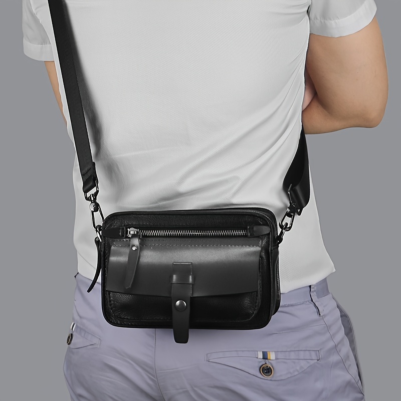 Bolso de hombro a cuadros informal para hombre, bandolera deportiva de  cuero, bolso cuadrado pequeño JAMW Sencillez