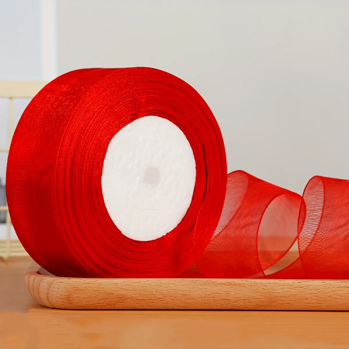 New Diy 50 Yards Width Solid Color Spool Satin Edge Sheer Organza Ribbon  Party Craft - Temu Denmark