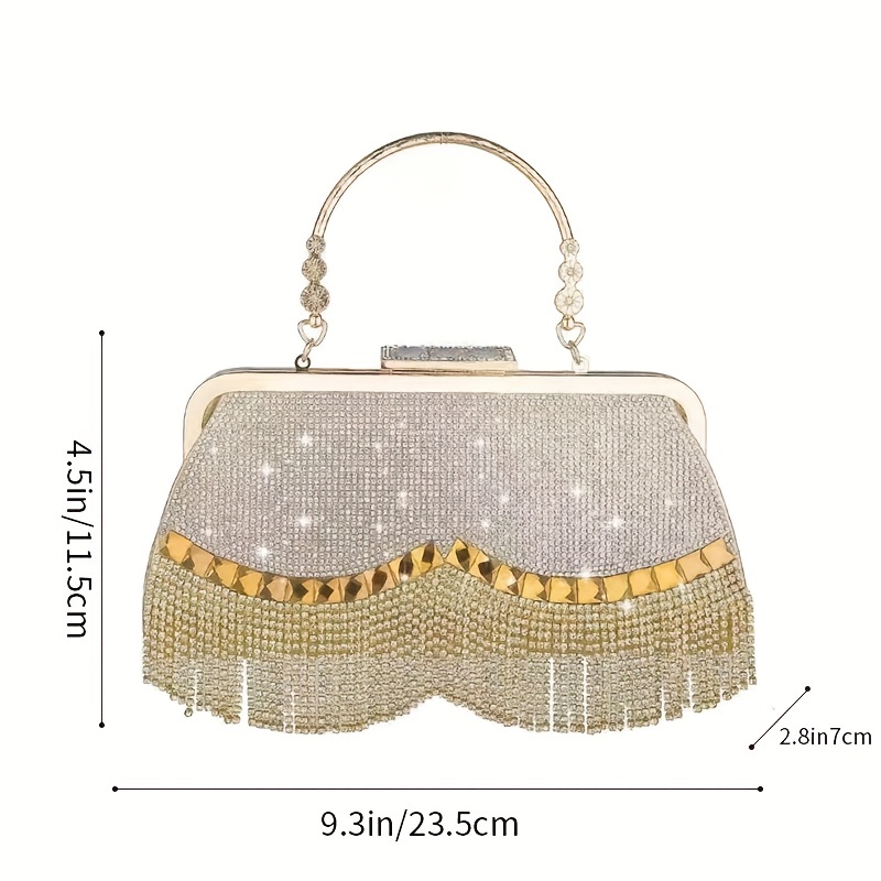 Glitter Rhinestone Handbag Satchel Bag for Party