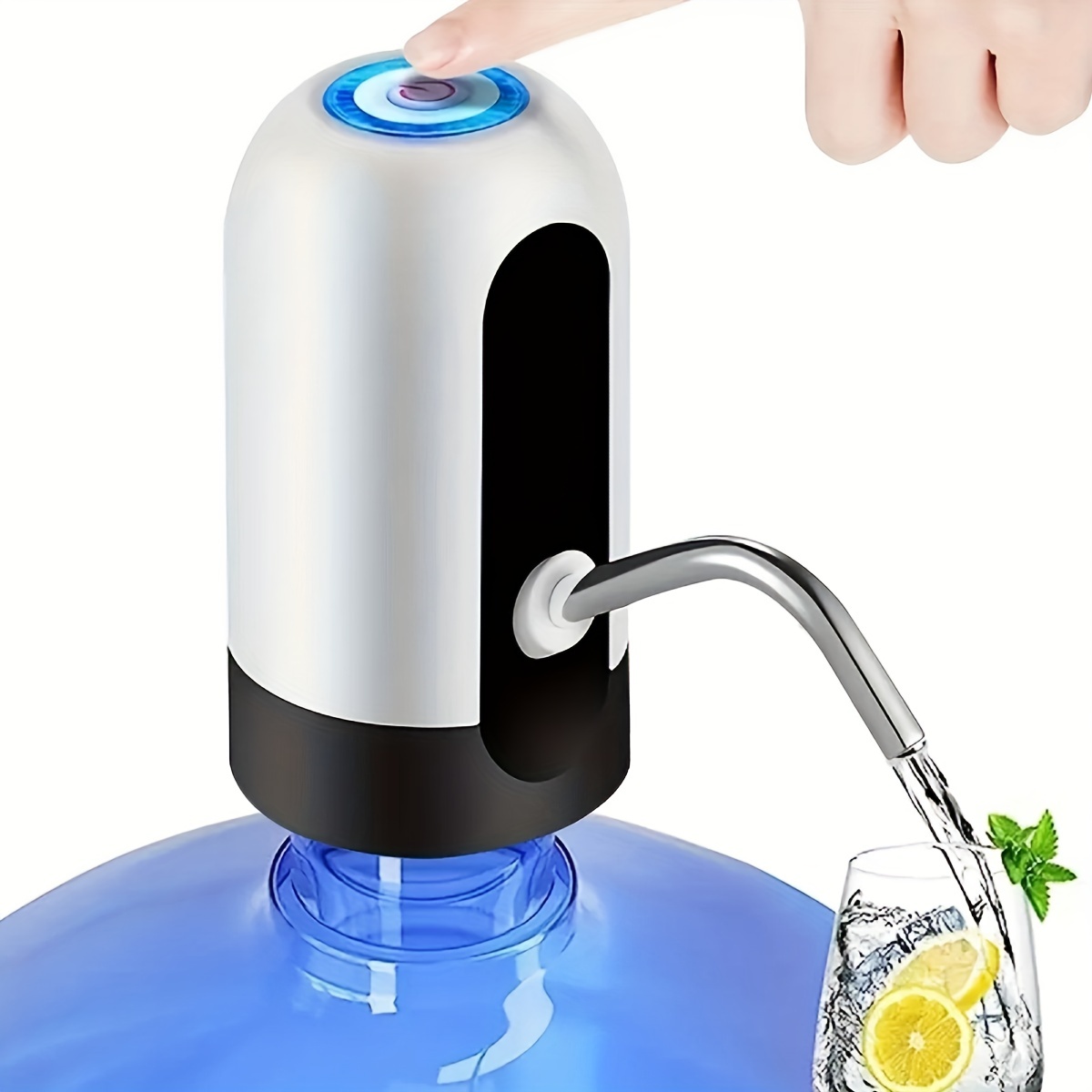White Water Bottle Pump Usb Rechargeable Automatic Drinking - Temu