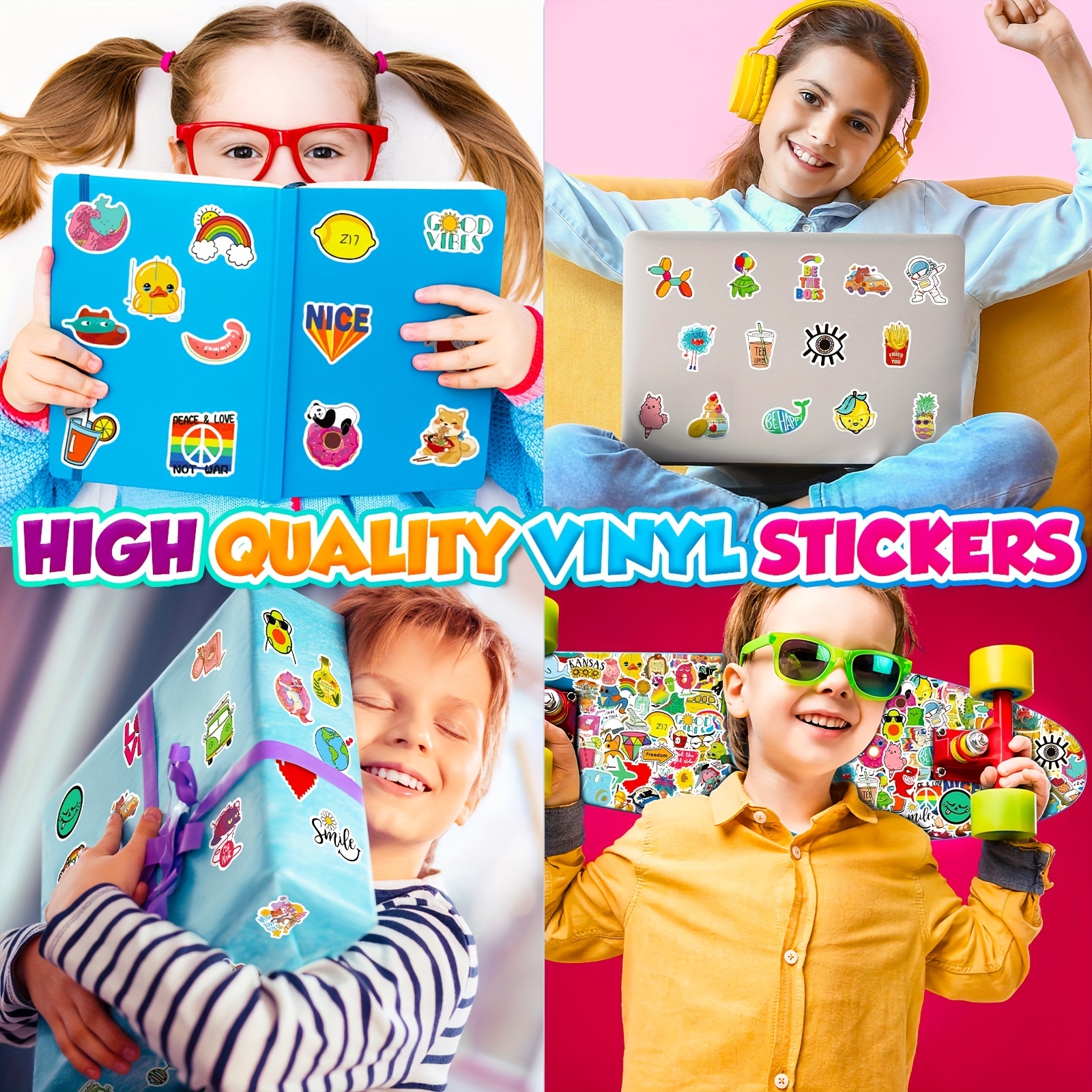 Random Stickers Pack Colorful Vinyl Waterproof Stickers Cute - Temu