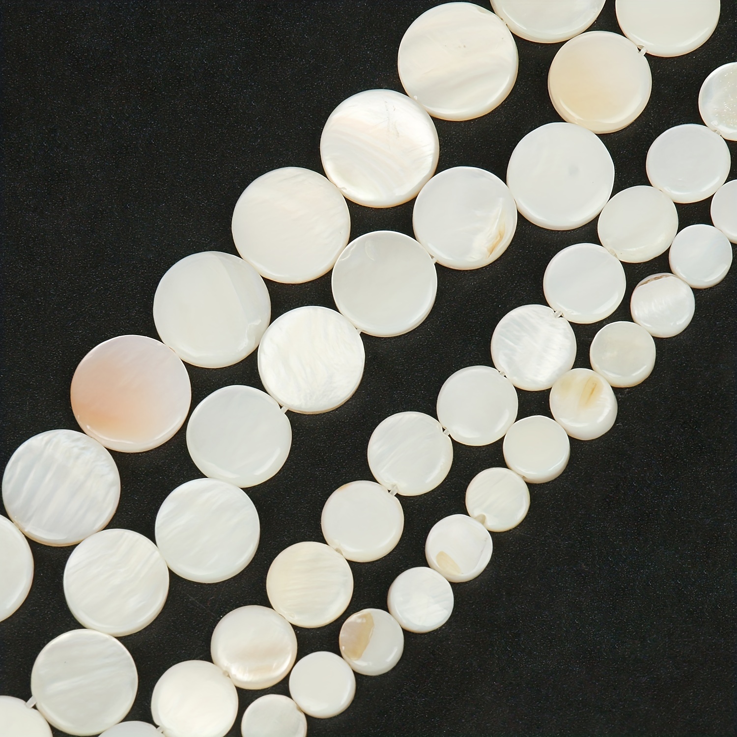 8/10/12mm Perles de nacre naturelles en coquillage rondes - Temu