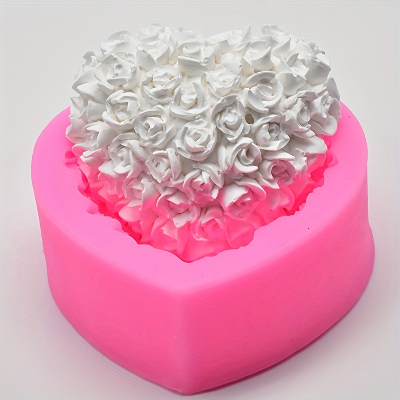 3d Silicone Rose Love Chocolate Mold Flower Heart - Temu