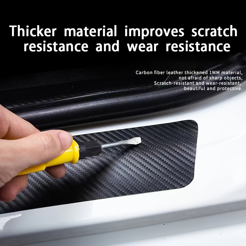 Schweller Schutz Auto Tür Sticker 4D Carbon Faser Gummi Ecke Schutz Teil