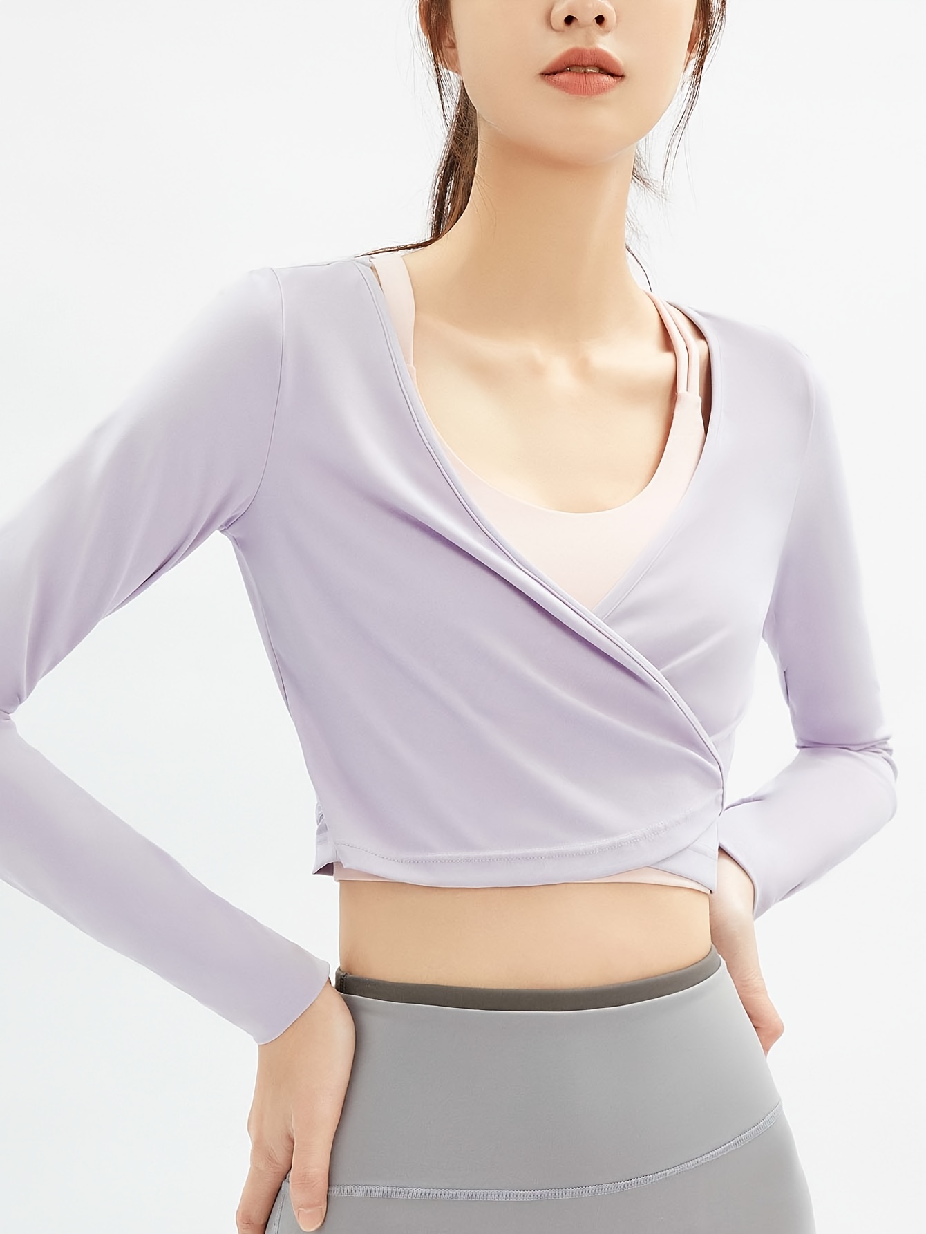 Women's Fit Long Sleeve Wrap Yoga Top