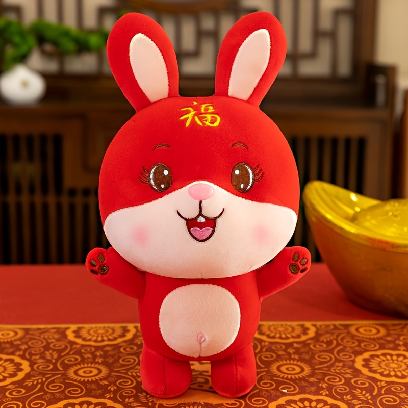 Chinese New Year Gift Zodiac Rabbit Plush Toy Stuffed Doll for